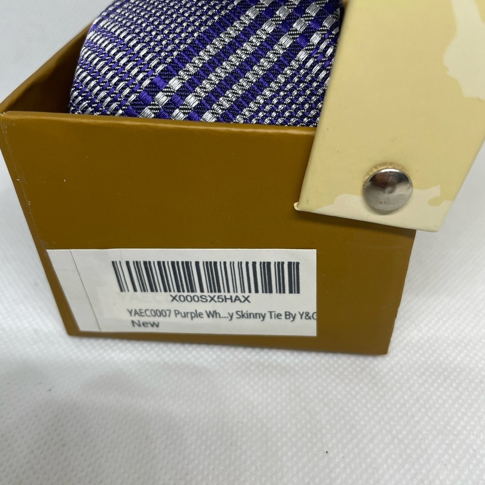 COPY - Y&G Fashion Of The Moment Purple…White Men Necktie  Skinny